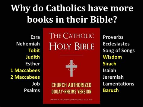 Why Do Catholics Have More Books in the Bible: A Multi-Layered Analysis